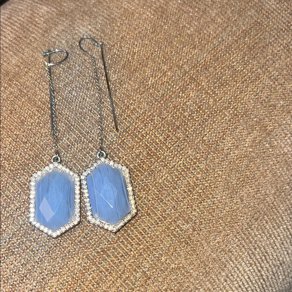 INC International Concepts Silver and Blue Dangle Earrings